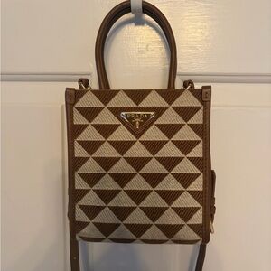 Prada Symbole Shopper Tote Jacquard Mini